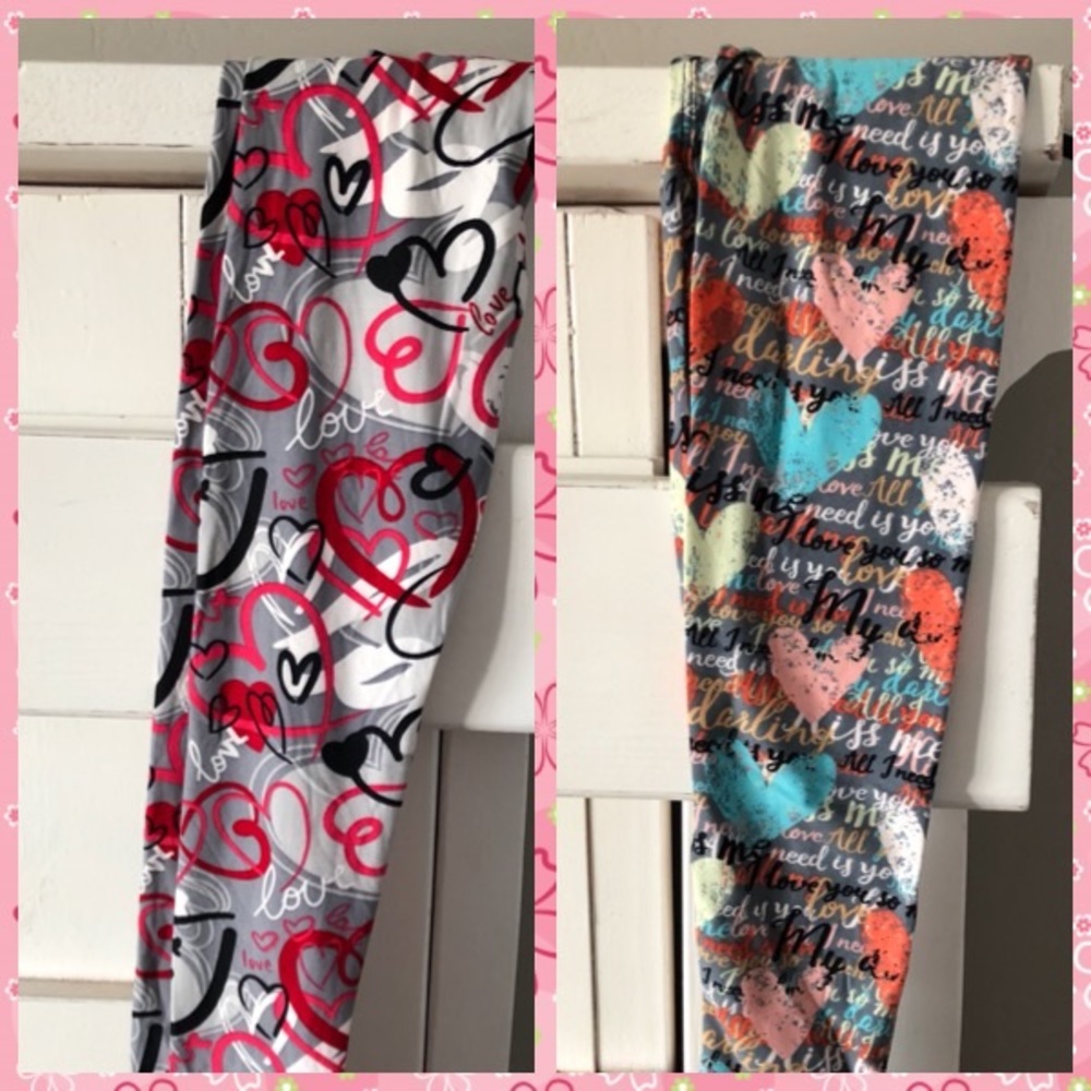 KIDS Valentines leggings NWT